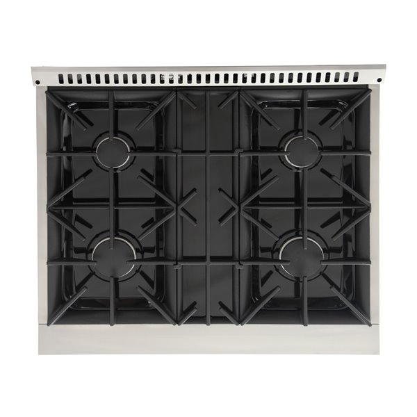 Cuisinière au gaz naturel KUCHT avec four à convection et portes noires, 30 po