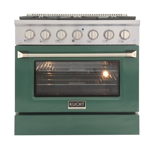 Image of Kucht | Gas Range With Convection Oven And Green Door - 36 In. - 5.2 Cu. Ft. | Rona