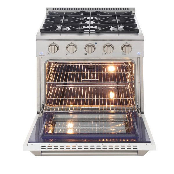 Cuisinière au gaz naturel KUCHT avec four à convection et porte blanche, 30 po