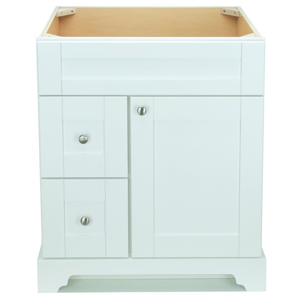 LUKX Bold Damian 24-in White Bathroom Vanity Cabinet with Left-Side Drawers