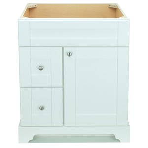 LUKX Bold Damian 24-in White Bathroom Vanity Cabinet with Left-Side Drawers