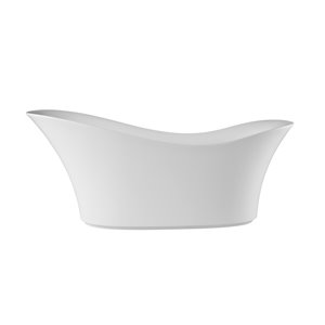 Baignoire autoportante Teresa splash de Lukx® avec drain au centre, 69 gallons, 13,8 po de profondeur, blanc
