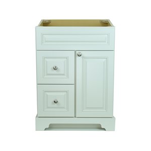 Lukx Bold Damian 24-in White Bathroom Vanity Cabinet and Left-Side Drawers