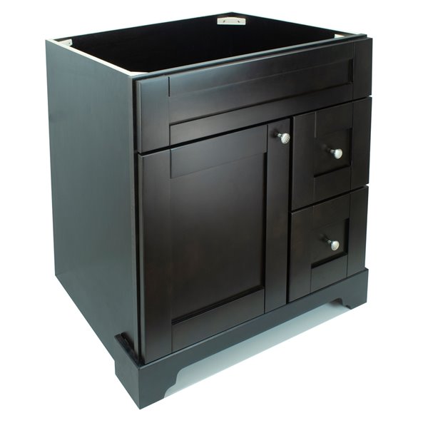 Lukx Bold Damian 30-in Espresso Bathroom Vanity Cabinet with Right Side Drawers