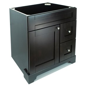 Lukx Bold Damian 30-in Espresso Bathroom Vanity Cabinet with Right Side Drawers