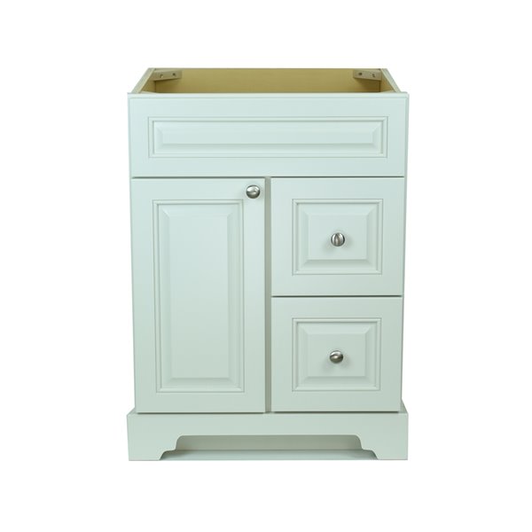 Lukx Bold Damian 24-in Antique White Bathroom Vanity Cabinet with Right-Side Drawers