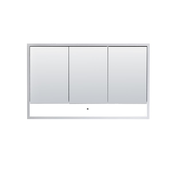 Lukx® Modo Alex Medicine Cabinet with LED light - 48-in x 6-in x 29-in - Gloss White