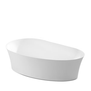 Baignoire autoportante Sydney splash de Lukx® avec drain au centre, 82 gallons, 15,75 po de profondeur, blanc