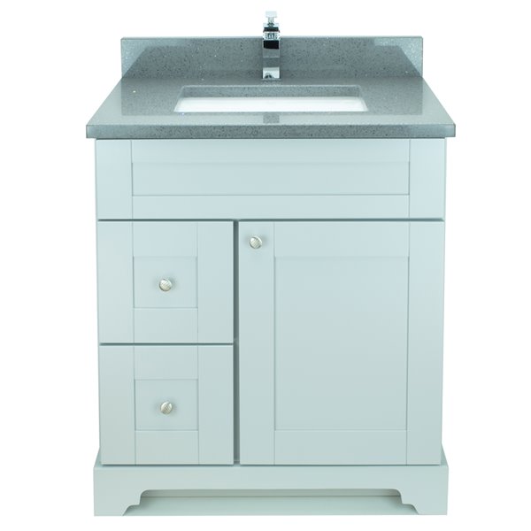 Lukx Bold Damian 24-in Grey Single Sink Bathroom Vanity with Grey