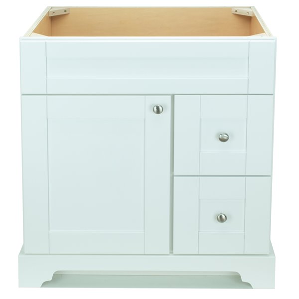 LUKX Bold Damian 30-in White Bathroom Vanity Cabinet with Right-Side Drawers