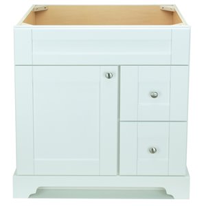 LUKX Bold Damian 30-in White Bathroom Vanity Cabinet with Right-Side Drawers