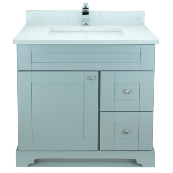 Lukx Bold Damian Vanity With Carrera, 36 Vanity With Sink On Right Side