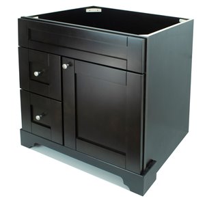 LUKX Bold Damian 36-in Espresso Bathroom Vanity Cabinet with Left-Side Drawers