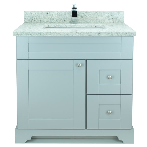 Lukx Bold Damian 36-in Grey Single Sink Bathroom Vanity With Topaz ...