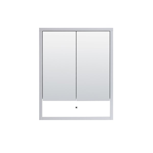 24.75 in. W x 30.25 in. H White Rectangular Wood Medicine Cabinet