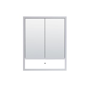 Lukx® Modo Alex Medicine Cabinet with LED light - 24-in x 6-in x 29-in - Gloss White