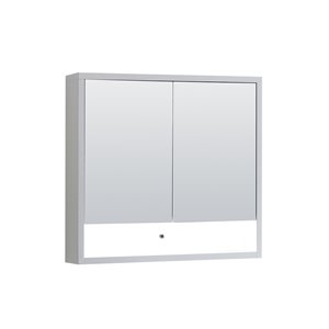 Lukx® Modo Alex Medicine Cabinet with LED light - 32-in x 6-in x 29-in - Gloss White