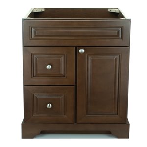 LUKX Bold Damian 30-in Royalwood Bathroom Vanity Cabinet with Left-Side Drawers