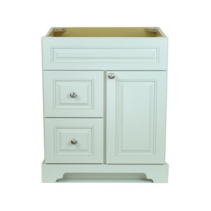 LUKX Bold Damian 30-in Antique White Bathroom Vanity Cabinet with Left-Side Drawers