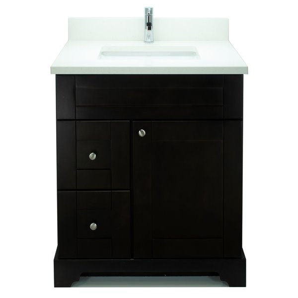 LUKX Bold Damian 24-in Espresso Single Sink Bathroom Vanity with Silk ...