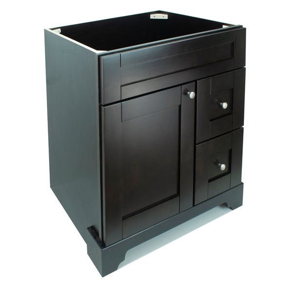 LUKX Bold Damian 24-in Espresso Bathroom Vanity Cabinet with Right-Side Drawers