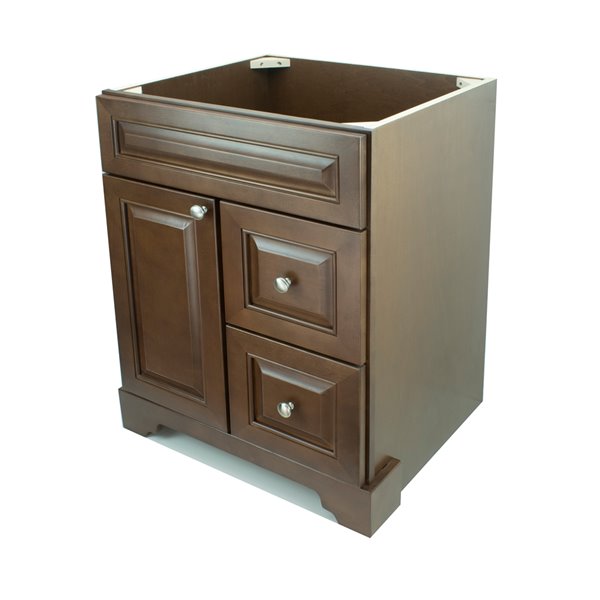 LUKX Bold Damian 30-in Royalwood Bathroom Vanity Cabinet with Right-Side Drawers