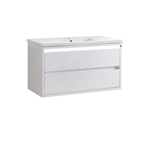 Vanité avec comptoir en céramique Modo Alex de Lukx®, 40-po, blanc
