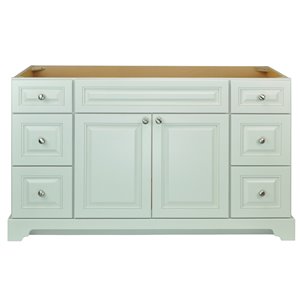 LUKX Bold Damian 60-in Antique White Bathroom Vanity Cabinet with Brushed Nickel Hardware