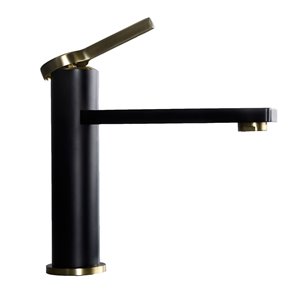 Lukx® Splash Michael Single Hole Basin Faucet - Matte Black/Brushed Bronze