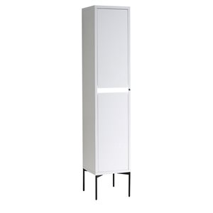 Armoire Modo Alex de Lukx® avec lumière DEL avec pattes rondes noir mat, 14-po x 12,5-po x 60-po