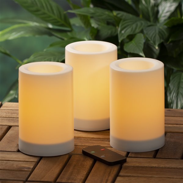 Inglow Flameless Led Indoor Outdoor, Inglow Outdoor Flameless Candles With Timer