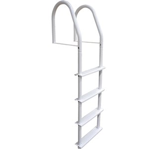 Dock Edge Fixed Dock Ladder - 4-Step - White Galvalume