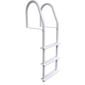 Dock Edge Fixed Dock Ladder - 3-Step - White Galvalume