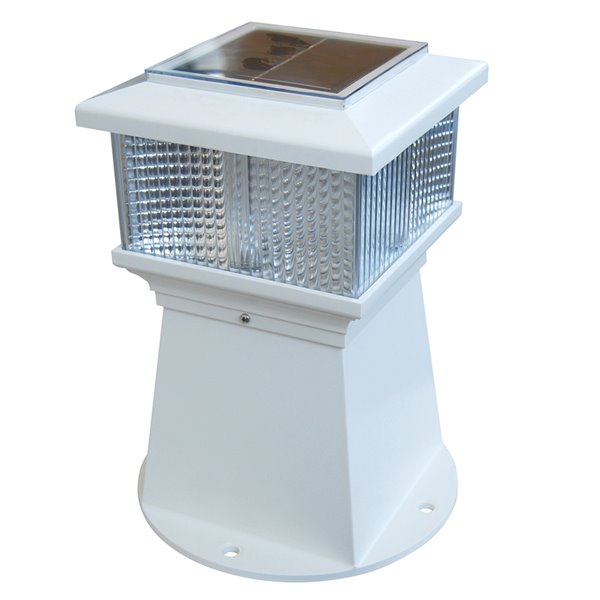 Dock Edge Piling Lite Solar LED Light - 6-in - White