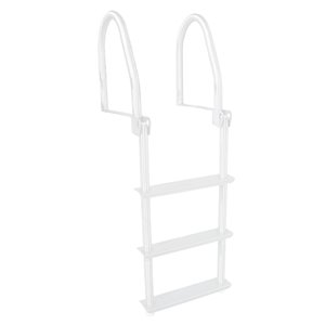 Échelle de quai rabattable Flip-Up de Dock Edge, 3 marches , galvalume blanc