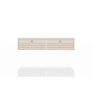 Manhattan Comfort Liberty Floating Office Desk - 42.28-in - Glossy Off-White