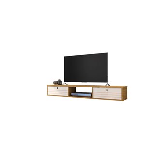 Manhattan Comfort Liberty Entertainment Center- 62.99-in - Cinnamon Brown and Off-White