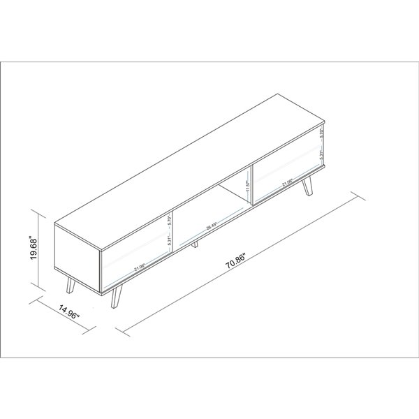 Manhattan Comfort Doyers TV Stand - 78.87-in - White Marble