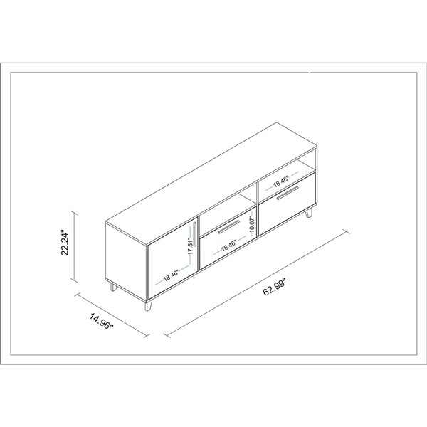 Manhattan Comfort Herald TV Stand - 53.15-in - White