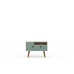 Manhattan Comfort Tribeca TV Stand - 35.43-in - Off-White and Green Mint