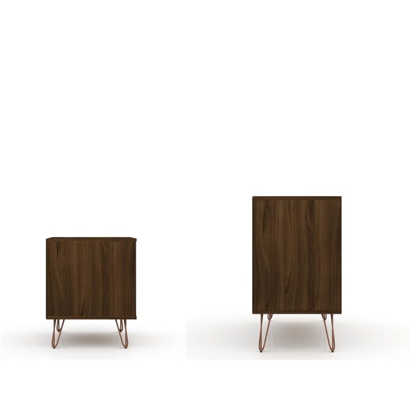 Manhattan Comfort Rockefeller Dresser and Nightstand Set 28.86in Brown 104GMC5 RONA