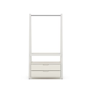 Manhattan Comfort Rockefeller Open Wardrobe Armoire - 38.62-in x 71.42-in - Off-White