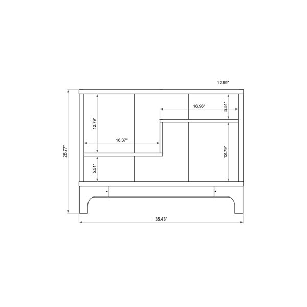 MANHATTAN COMFORT Gowanus Accent Display Sideboard in Off White 8LC1 RONA