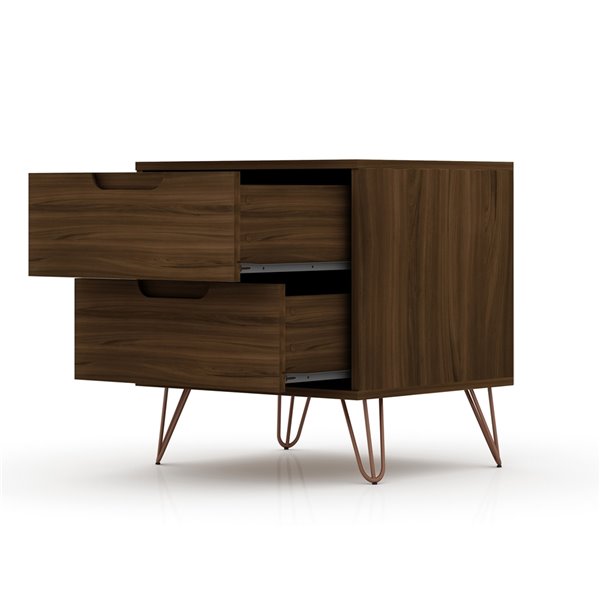 Manhattan Comfort Rockefeller 2.0 Nightstand - 21.65-in - Brown