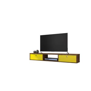 Manhattan Comfort Liberty Entertainment Center- 62.99-in - Rustic Brown and Yellow
