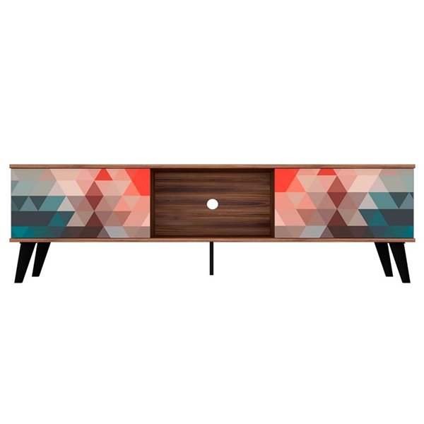 Manhattan Comfort Doyers TV Stand - 78.87-in - Brown, Red and Blue