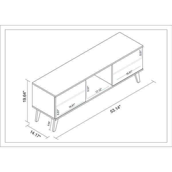 Manhattan Comfort Doyers TV Stand - 53.15-in - White and Nut Brown