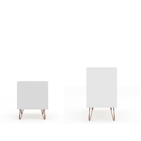 Manhattan Comfort Rockefeller Dresser and Nightstand Set 28.86in White 104GMC1 RONA