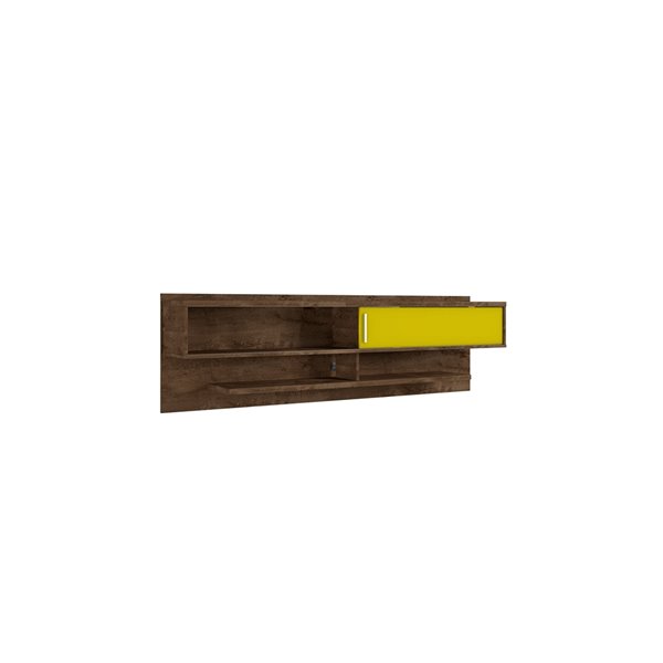 Manhattan Comfort Astor Entertainment Center- 70.86-in - Rustic Brown and Yellow