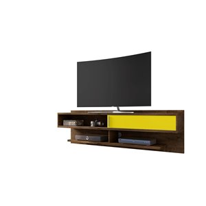 Manhattan Comfort Astor Entertainment Center- 70.86-in - Rustic Brown and Yellow